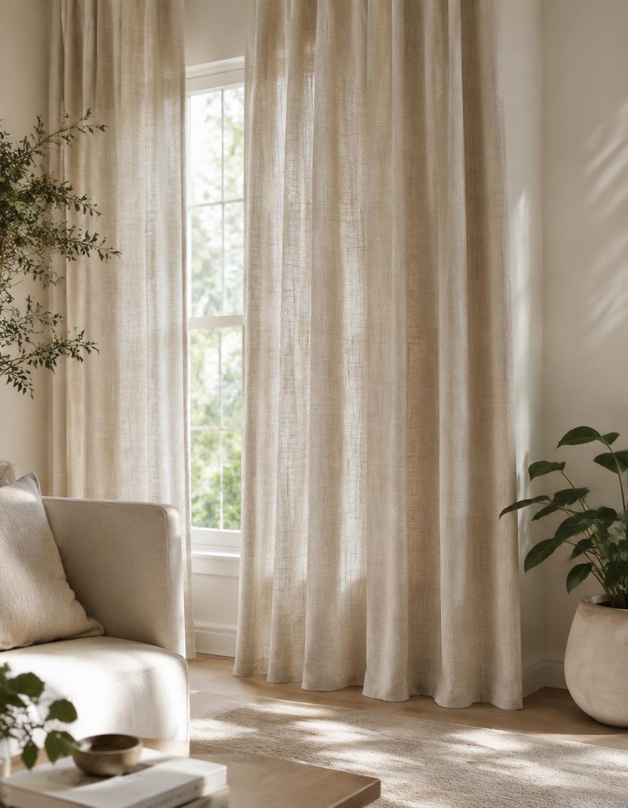 Oatmeal Pure Linen curtains