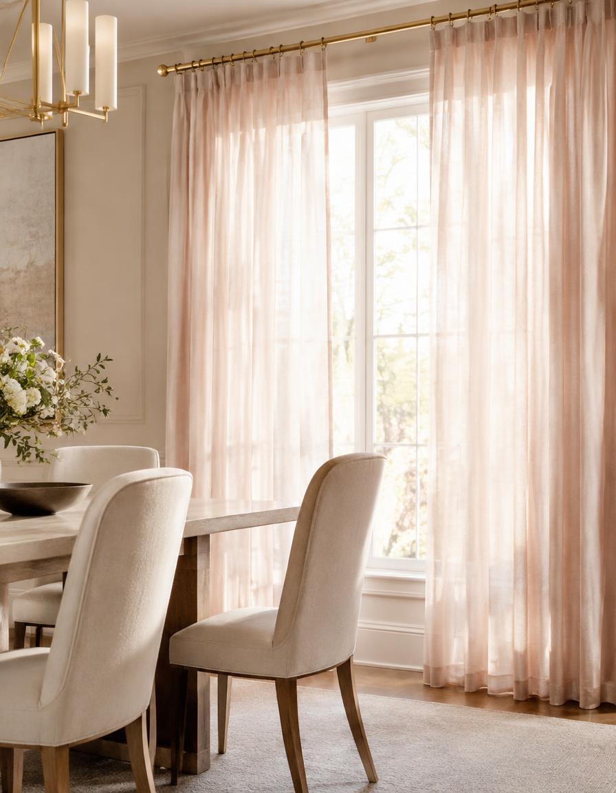 Blush Champagne Sheer curtains